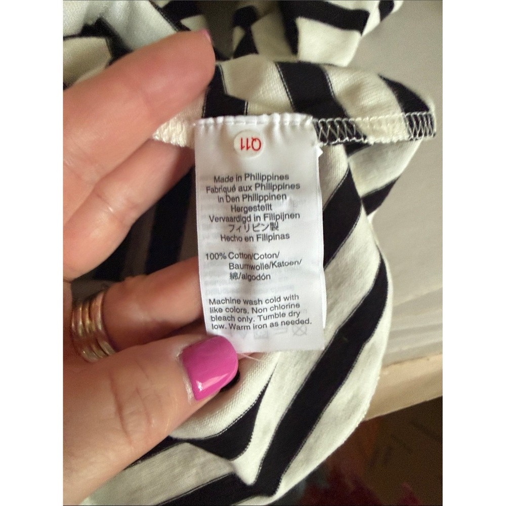 J. Crew Black and White Striped Long Sleeve Midi‎ Dress - Picture 6 of 7